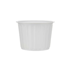 Plastic Ribbed Round Container White - hotpackwebstore.com