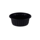 250ml Plastic Ribbed Round Black Container - Hotpack Global