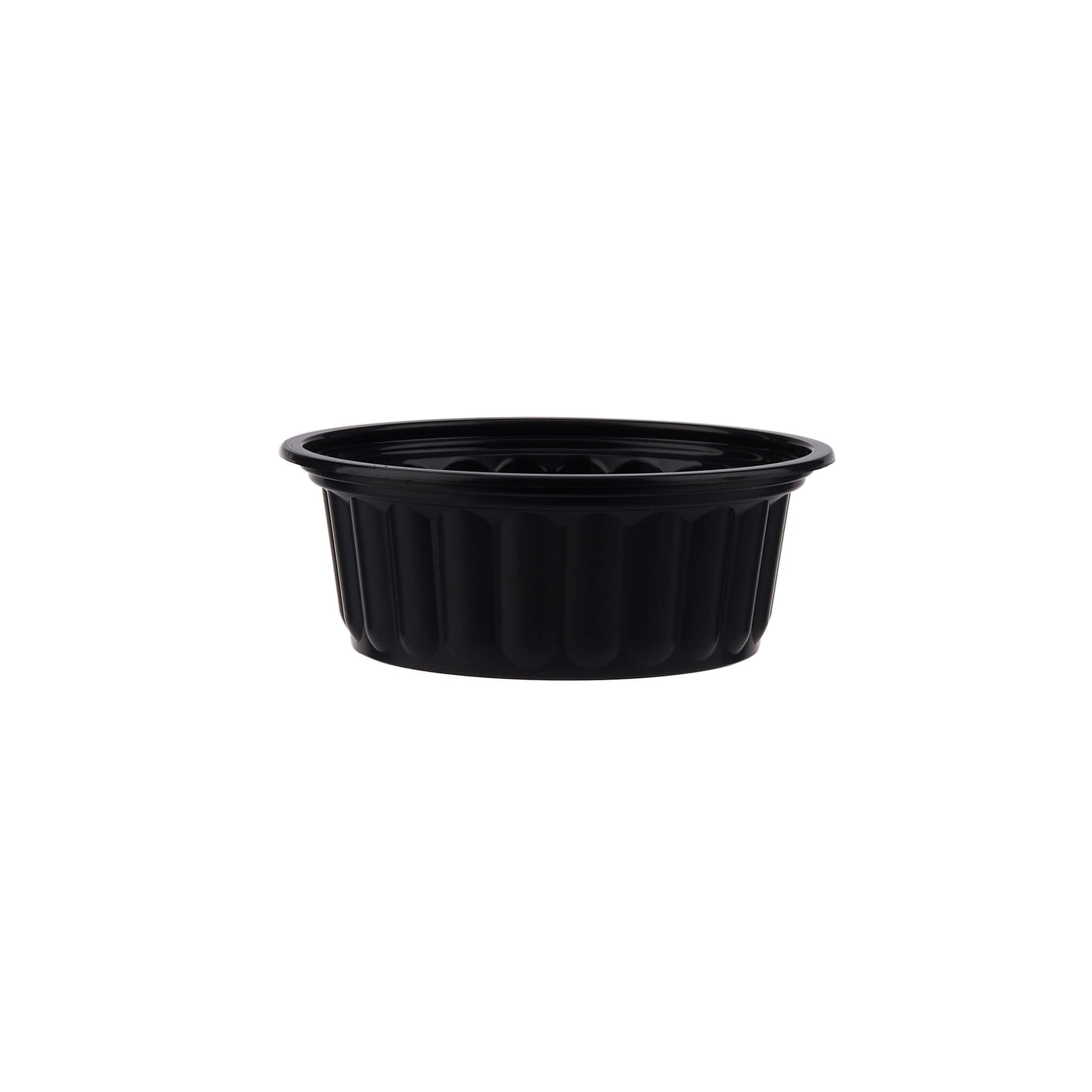 Plastic Ribbed Round Black Container - Hotpack Global