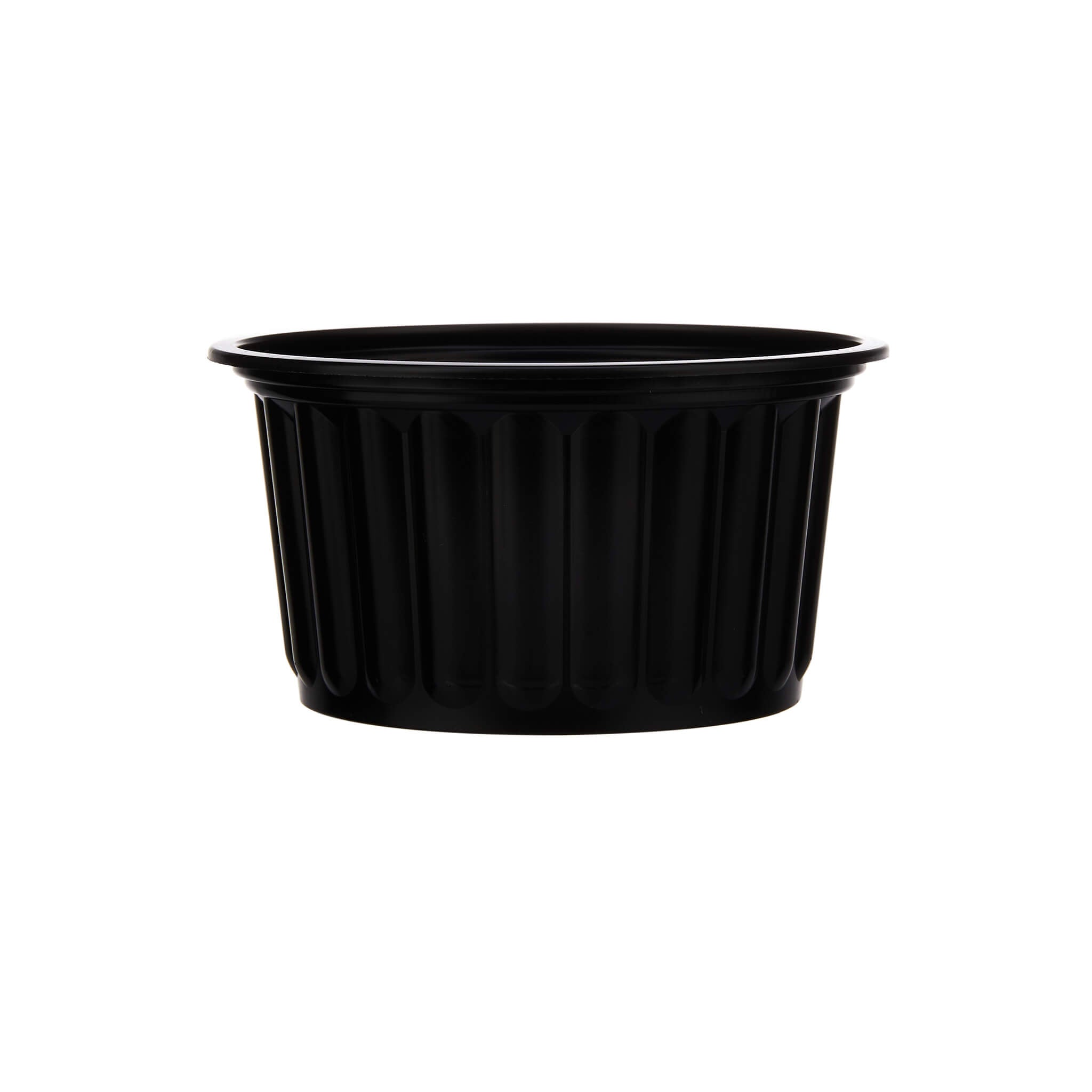350 ml Plastic Ribbed Round Black Container - Hotpack Global