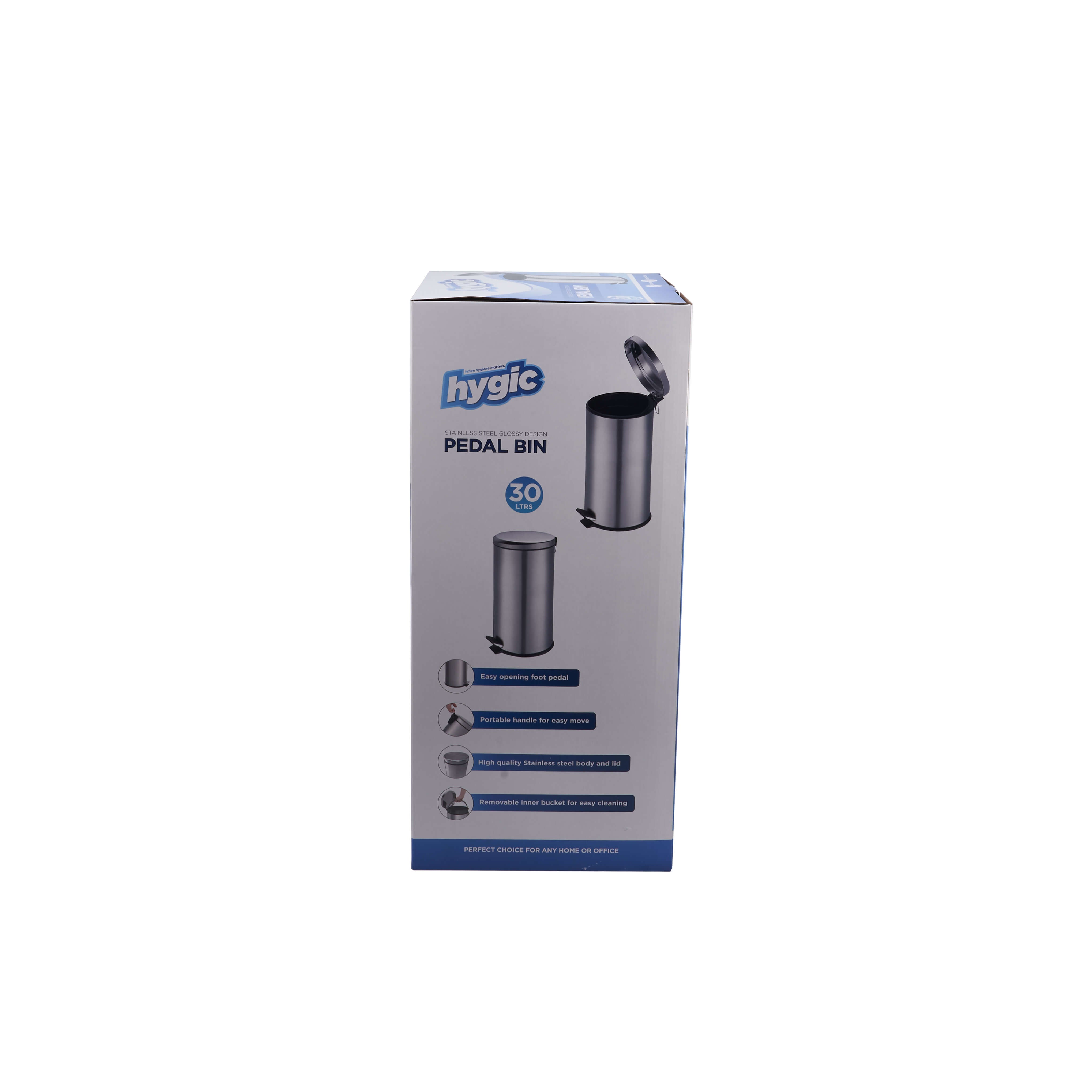 Hygic Stainless Steel Pedal Bin | Dust Bin - hotpackwebstore.com - Pedal Bin
