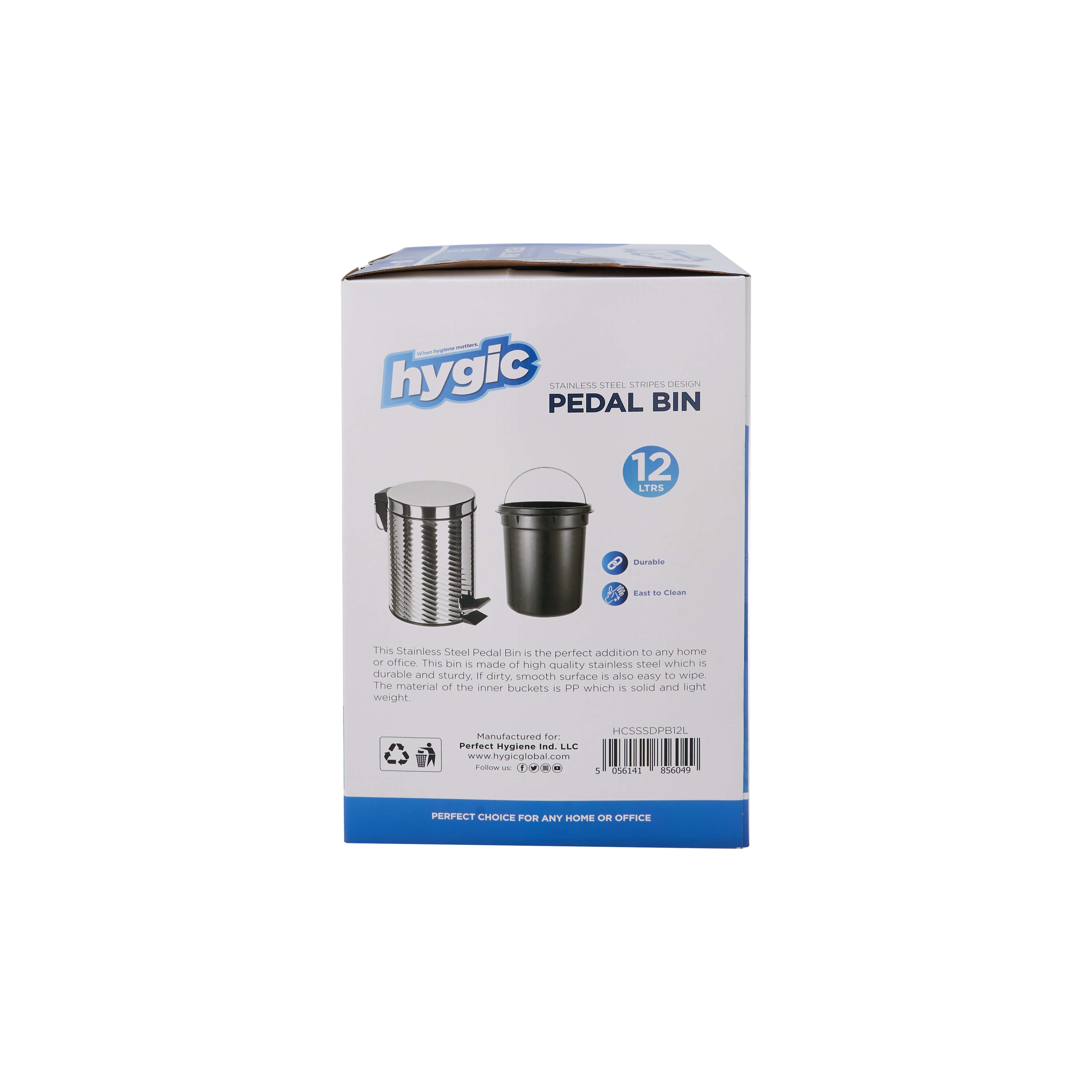 Hygic Stainless Steel Pedal Bin - hotpackwebstore.com