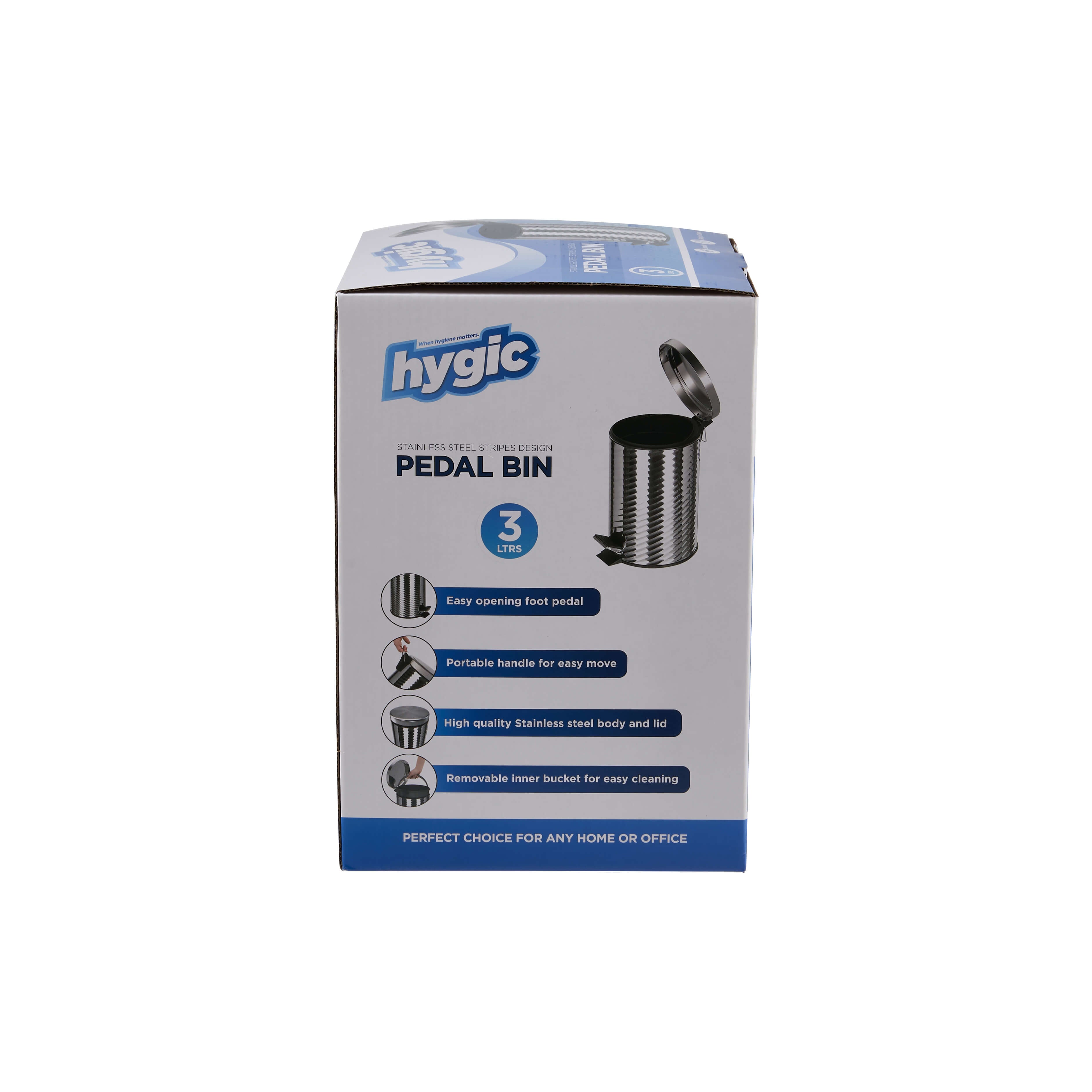 Hygic Stainless Steel Pedal Bin | Dust Bin - hotpackwebstore.com - Pedal Bin