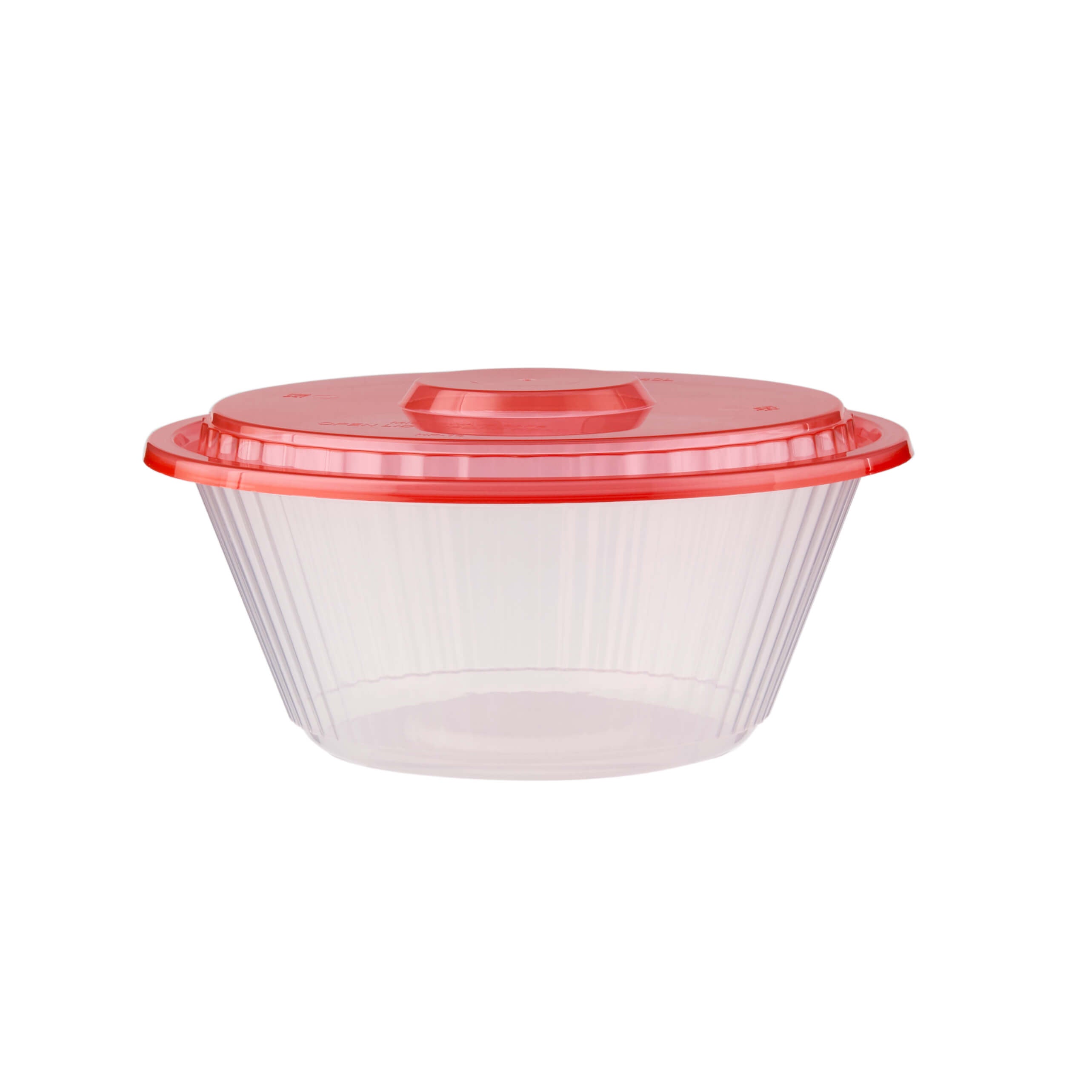 Round Ribbed Microwave Bowl With Color Lid - hotpackwebstore.com