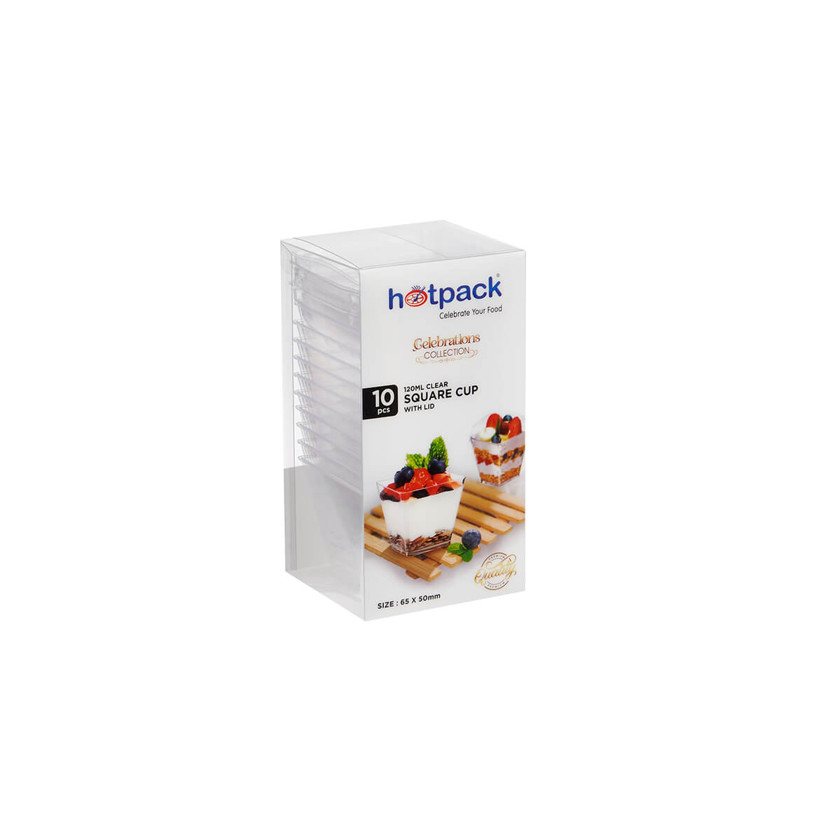 Clear Square Plastic Dessert Cup With Lid - hotpackwebstore.com