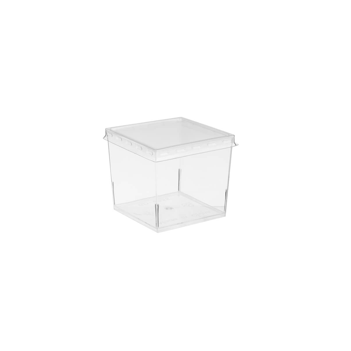 Clear Square Plastic Dessert Cup With Lid - hotpackwebstore.com
