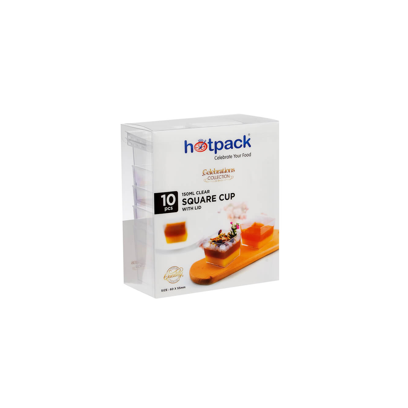 Clear Square Plastic Dessert Cup With Lid - hotpackwebstore.com
