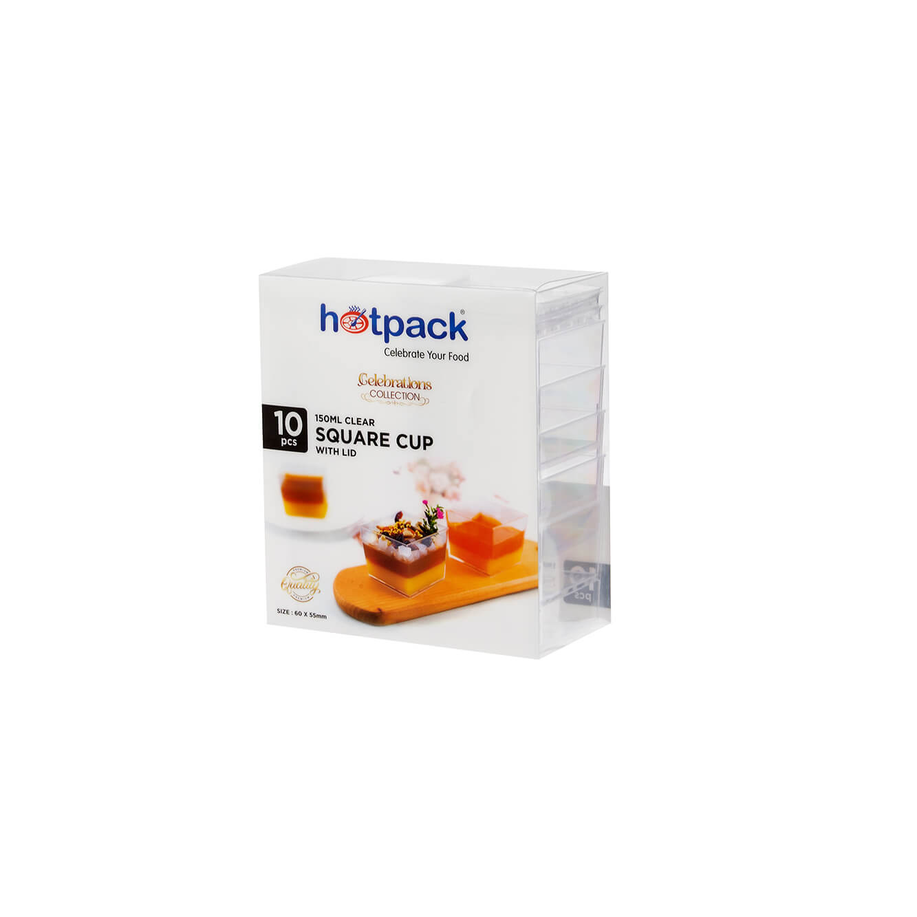 Clear Square Plastic Dessert Cup With Lid - hotpackwebstore.com