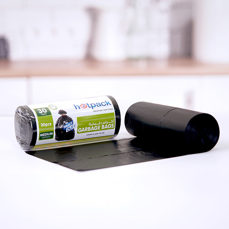 Black Heavy Duty Garbage Bag Roll - hotpackwebstore.com