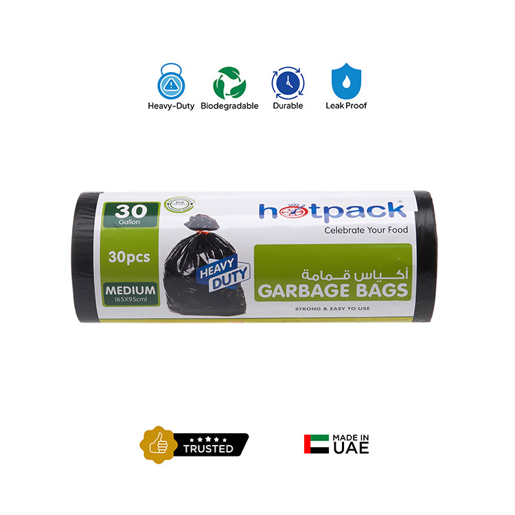Black Heavy Duty Garbage Bag Roll - hotpackwebstore.com