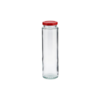 Glass Jar Tall Shape With Metal Lid