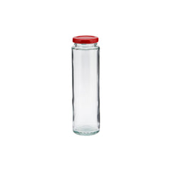 Glass Jar Tall Shape With Metal Lid