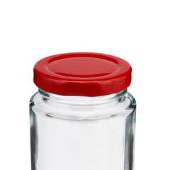 Glass Jar Tall Shape With Metal Lid