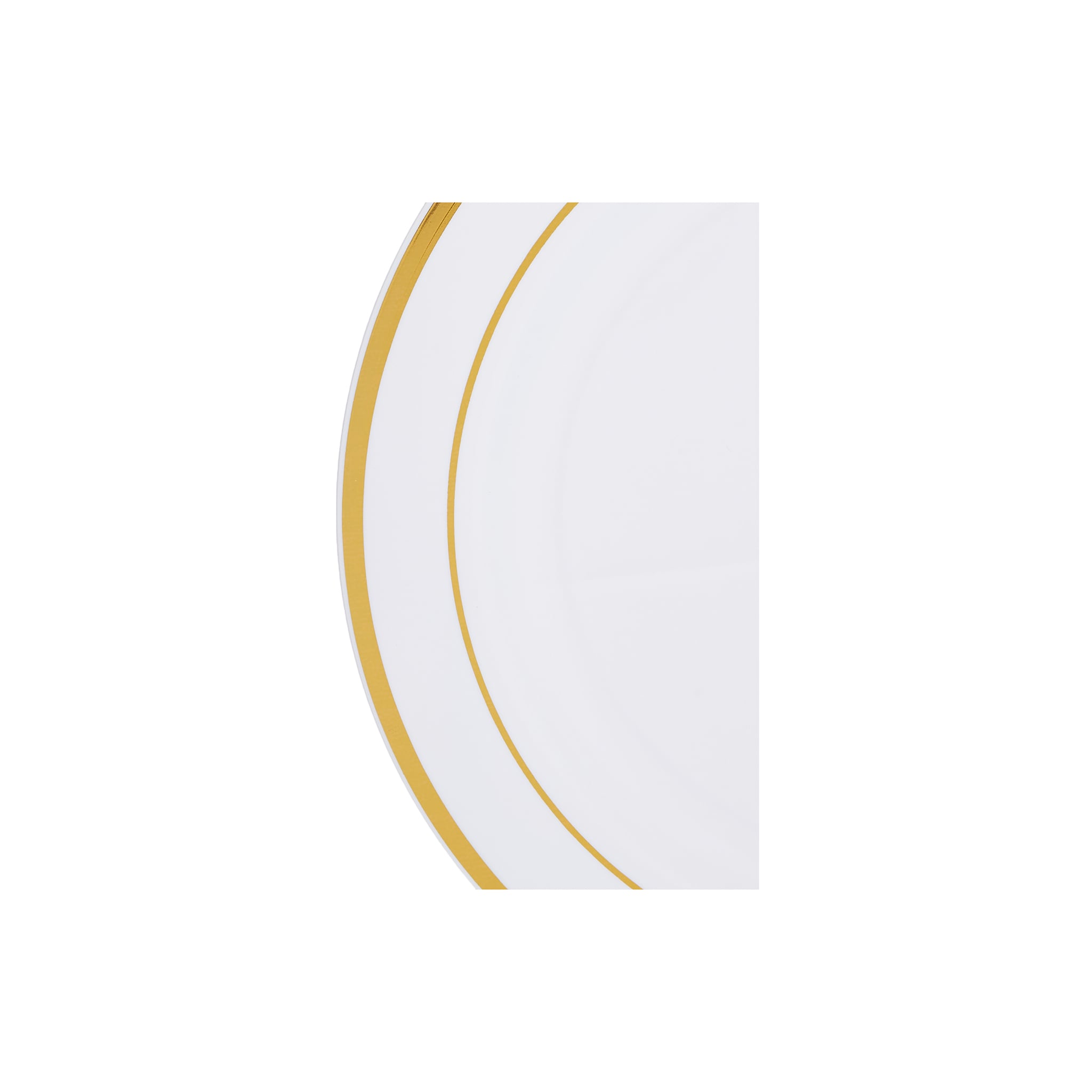 White Round Plate With Gold Rim 10 Pieces