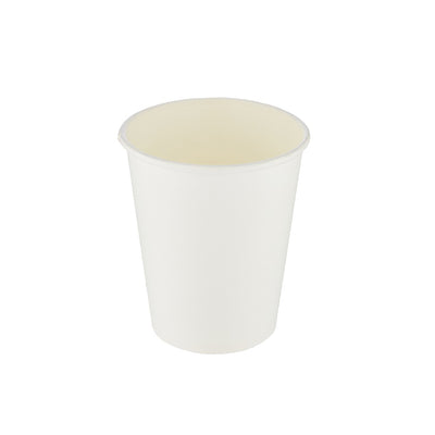 Single Wall White Paper Cup With Black Lid - hotpackwebstore.com