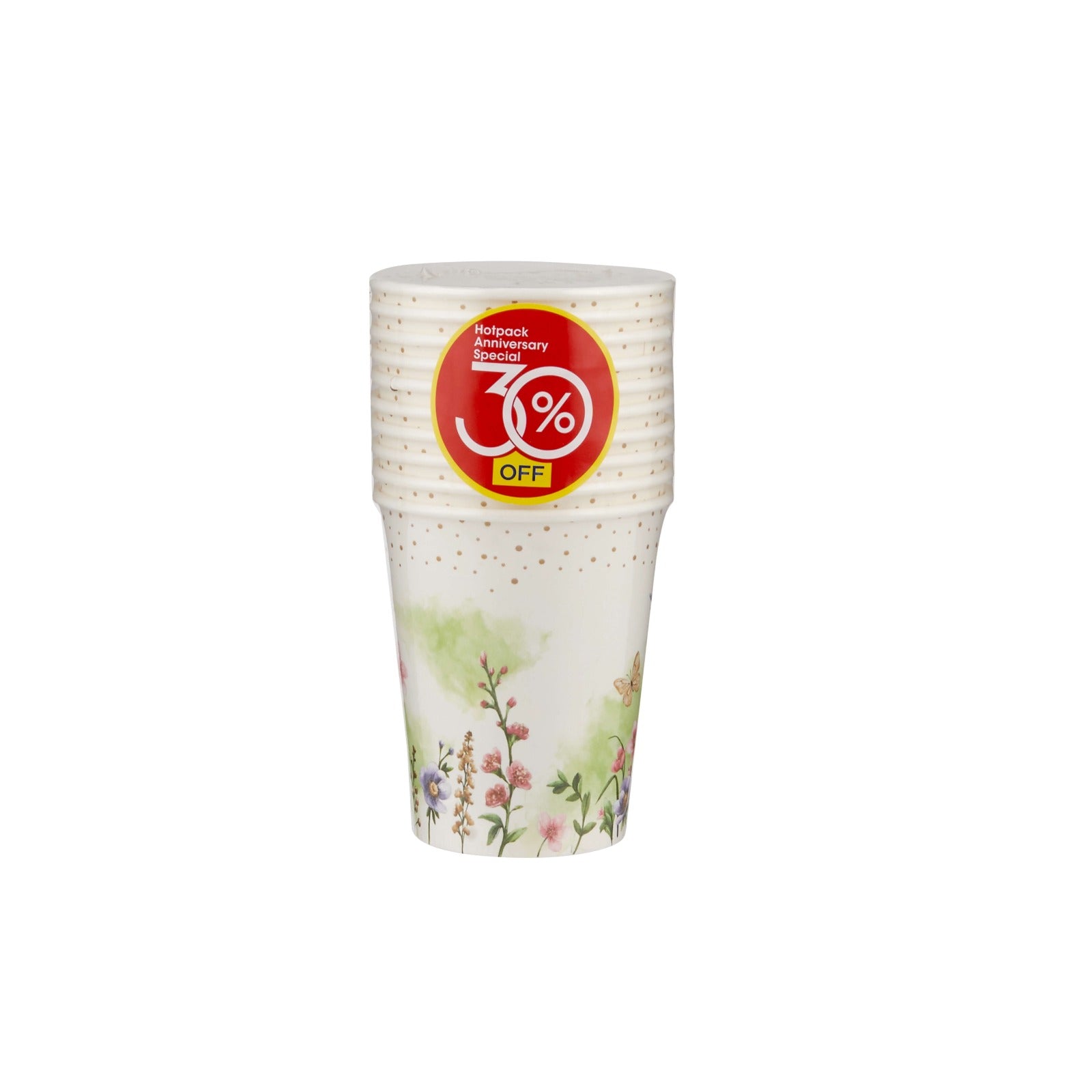 Floral Design Heavy Duty Paper Cups - hotpackwebstore.com