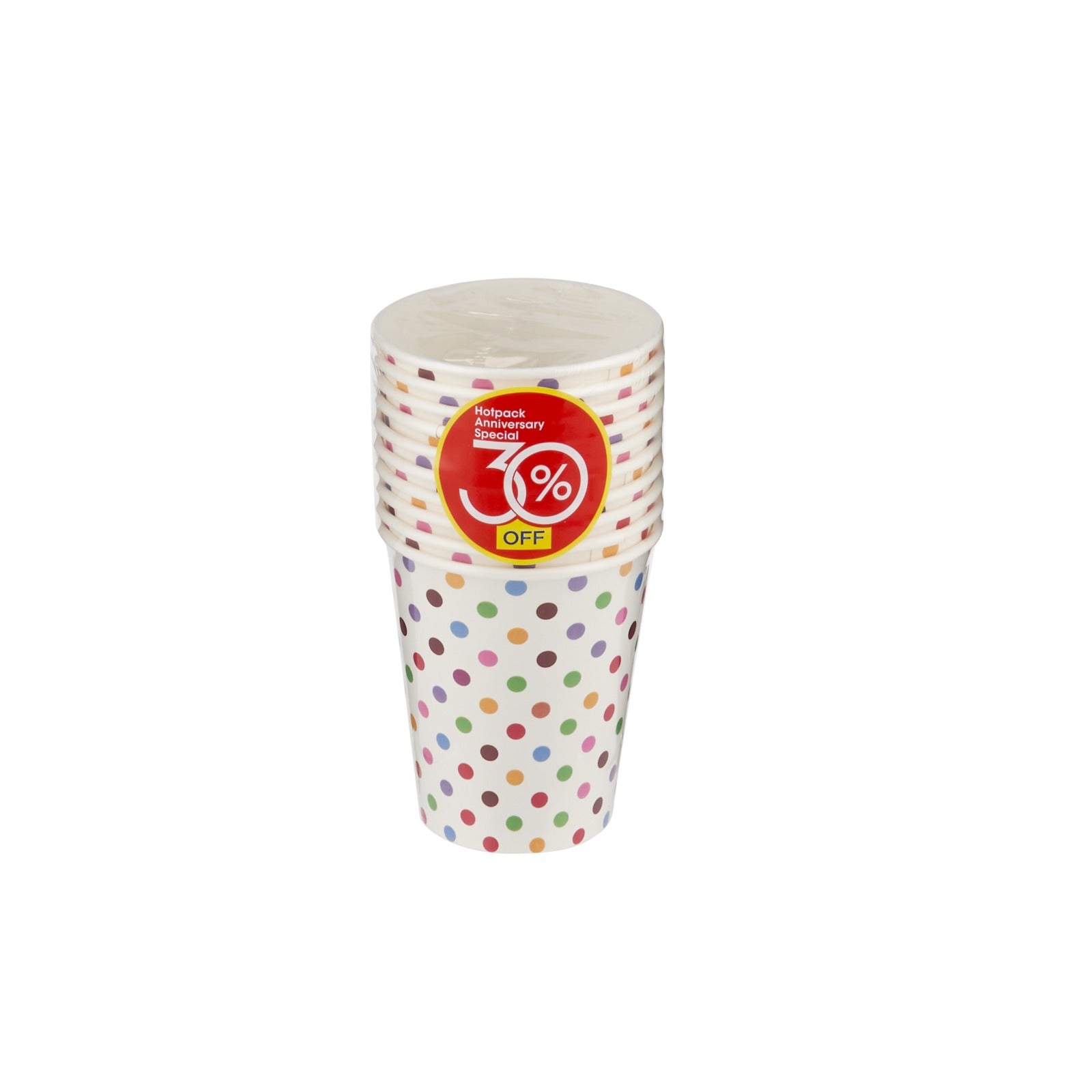 Polka Dotted Heavy Duty Single Wall Paper Cups - hotpackwebstore.com