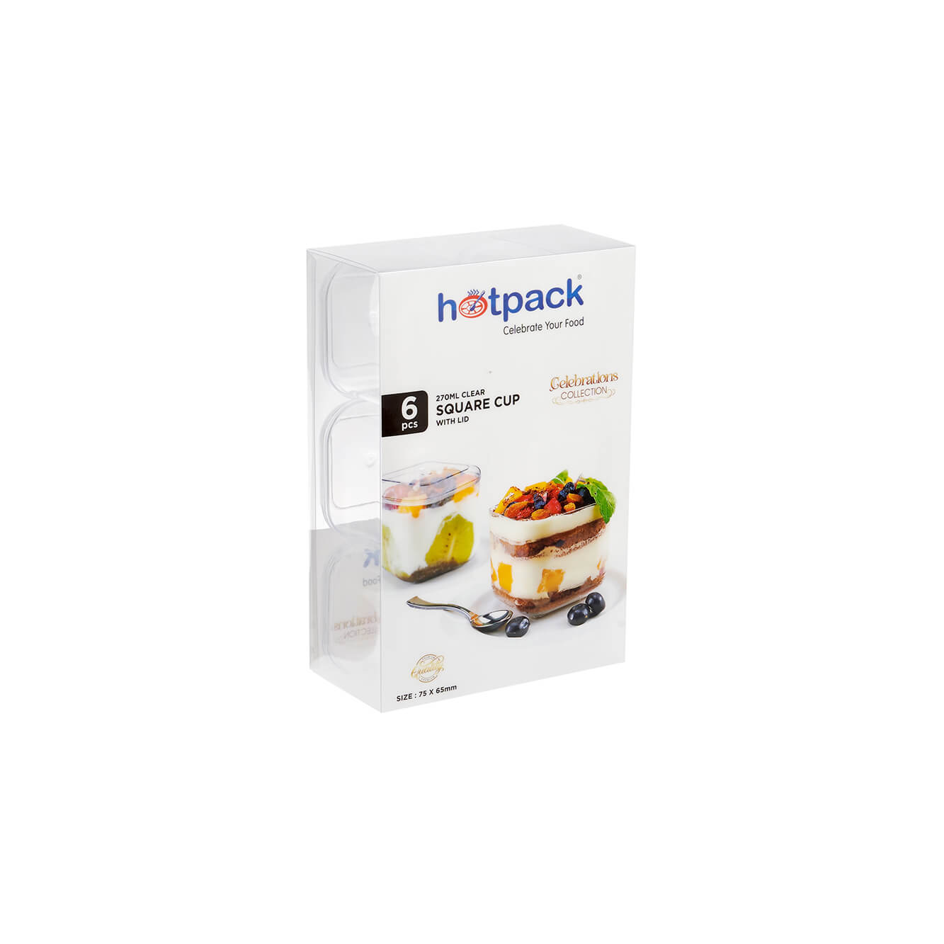 Clear Square Plastic Dessert Cup With Lid - hotpackwebstore.com