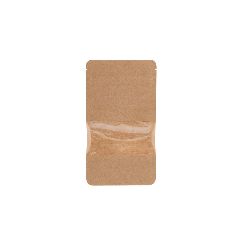 Kraft Resealable Paper Bag With Window 50 Pieces - hotpackwebstore.com