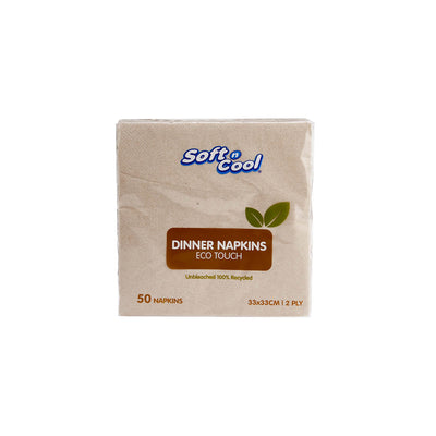 Soft n Cool Paper Folded Brown Napkin 33 X 33 cm - hotpackwebstore.com