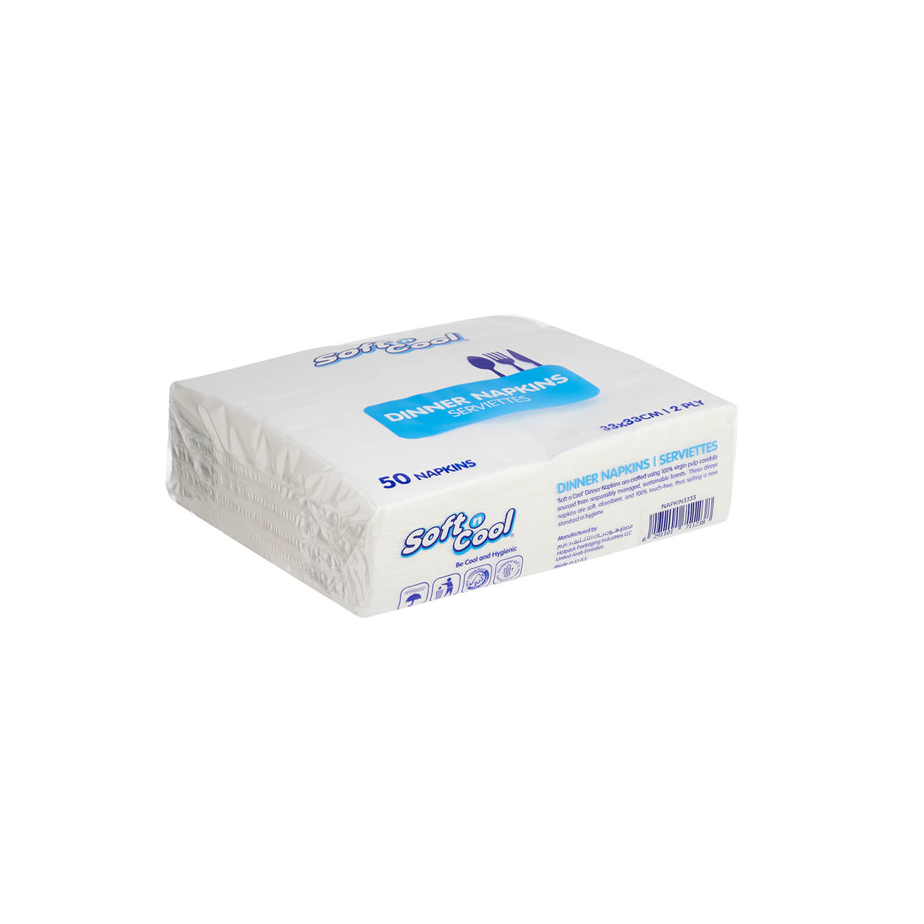 Soft n Cool Paper Folded Dinner Napkin 33 X 33 cm 2000 Pieces - hotpackwebstore.com