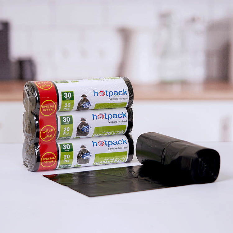 Garbage Bag Roll 65 x 95 cm Offer Pack + Garbage Bag Offer Pack Buy 2 Get 2 50 Pieces x 4 Rolls - hotpackwebstore.com