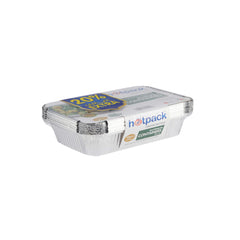 Aluminum Food Storage Container Silver With Lid (890 cc) 10 Pieces 20 % Extra - hotpackwebstore.com