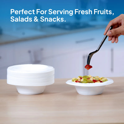 White Plastic Bowls 12 Oz 25 Pieces - hotpackwebstore.com