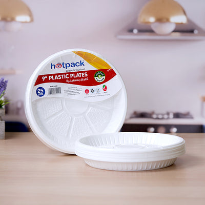 Round Plastic Plate White - hotpackwebstore.com
