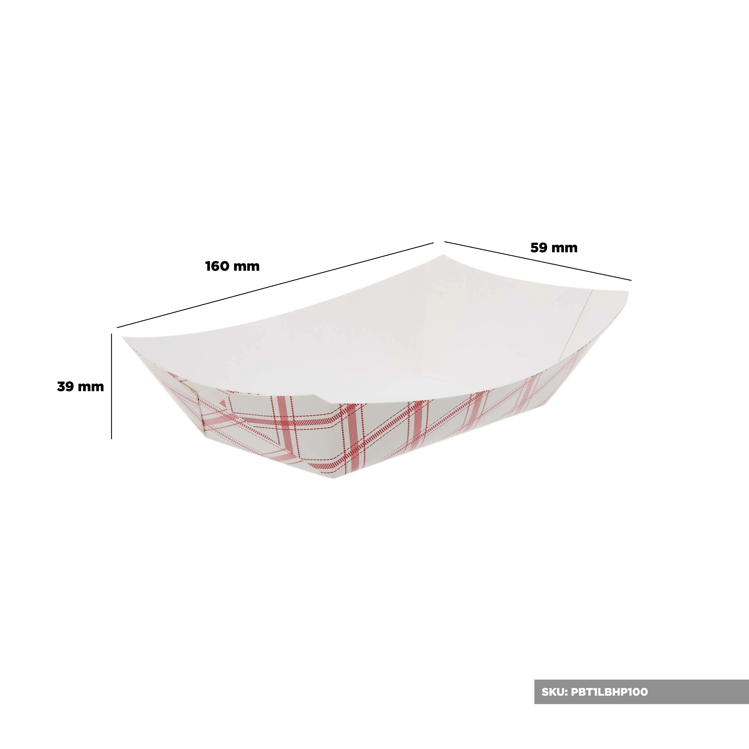 Red and White Paper Boat Tray - hotpackwebstore.com