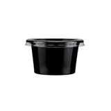 2Oz Black base PET portion cup for sauces, condiments - Hotpack Global