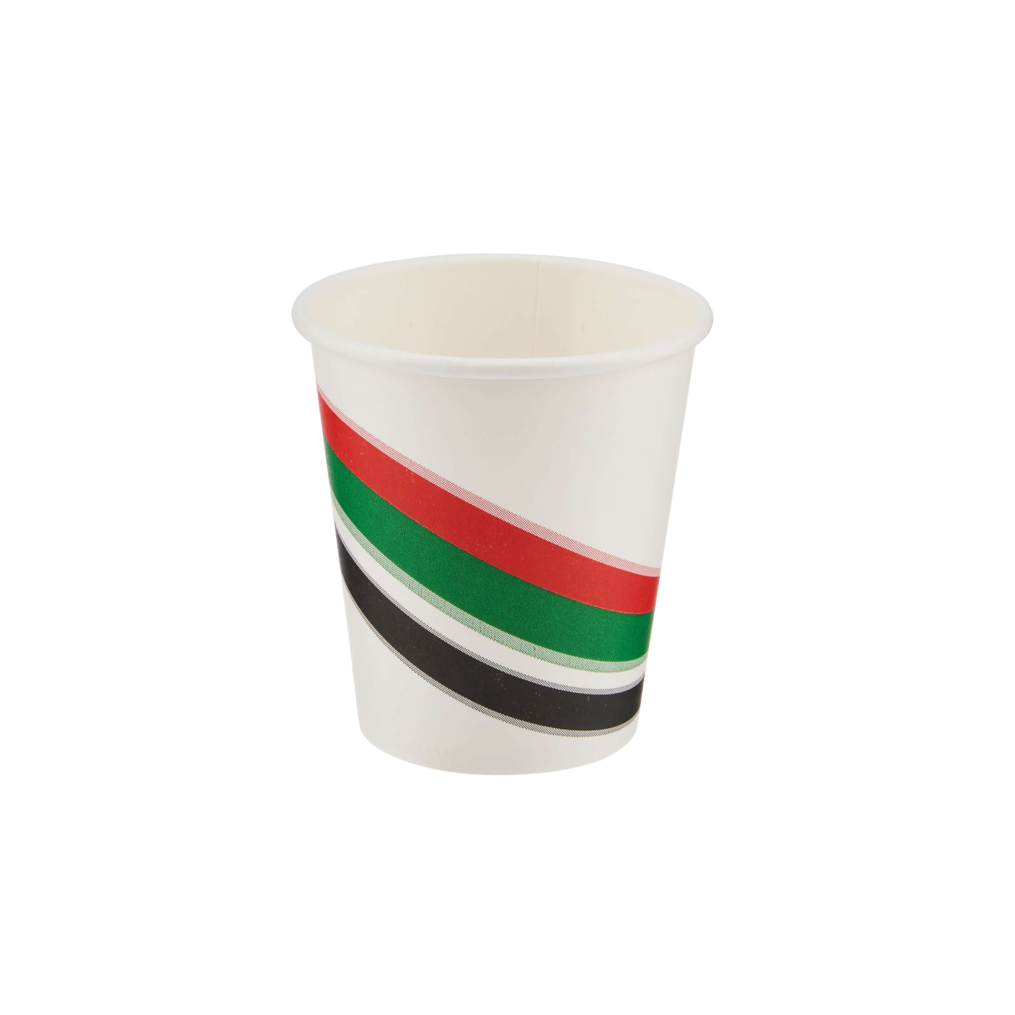 UAE Flag theme Single Wall Paper Cup 6.5 Oz - Made in UAE