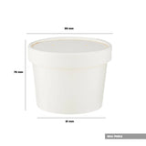 White Paper Noodle Bowl with Paper Lid - hotpackwebstore.com