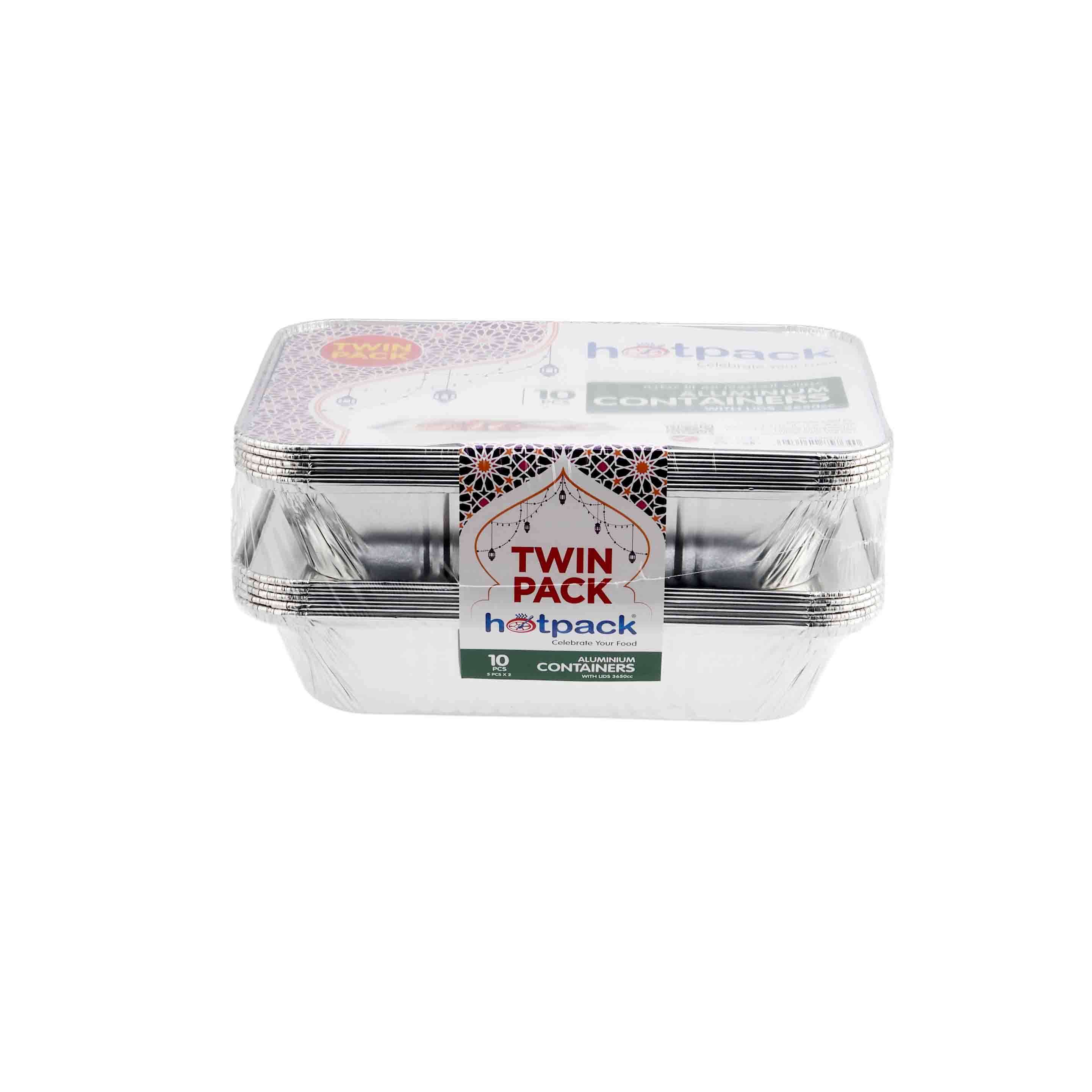 Aluminum Twin Pack Food Storage Container 3650 cc - hotpackwebstore.com