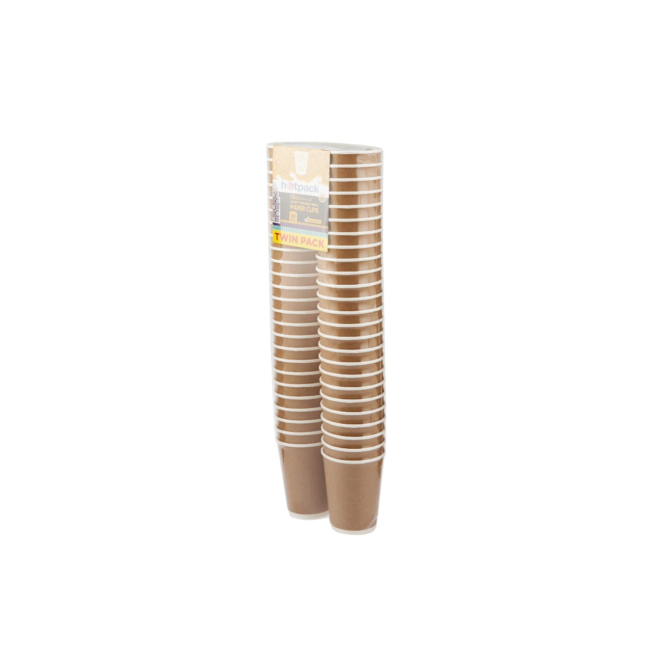 Twin Pack 12 Oz Kraft Double Wall Paper Cup - hotpackwebstore.com