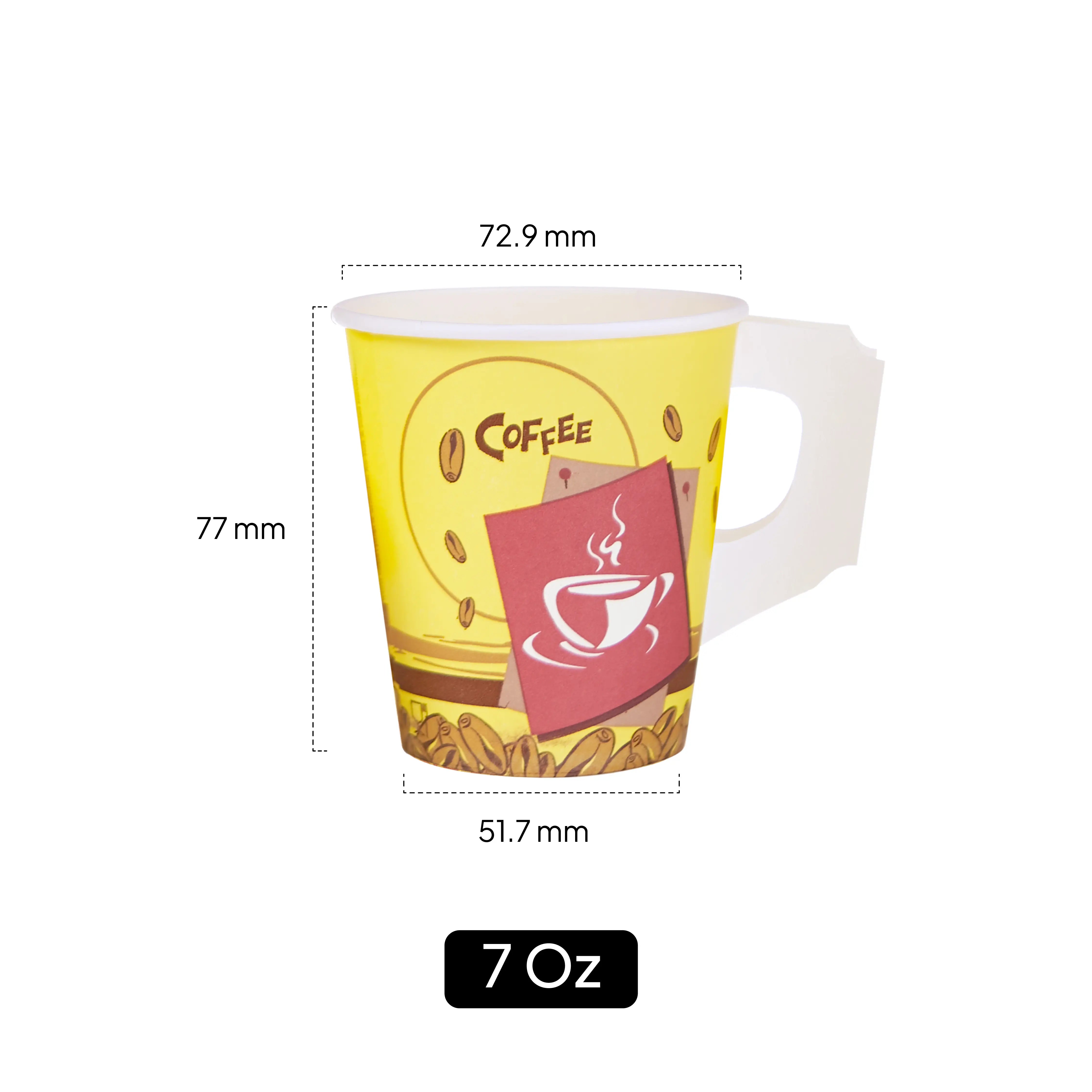 Offer Pack Single Wall Paper Cup With Handle