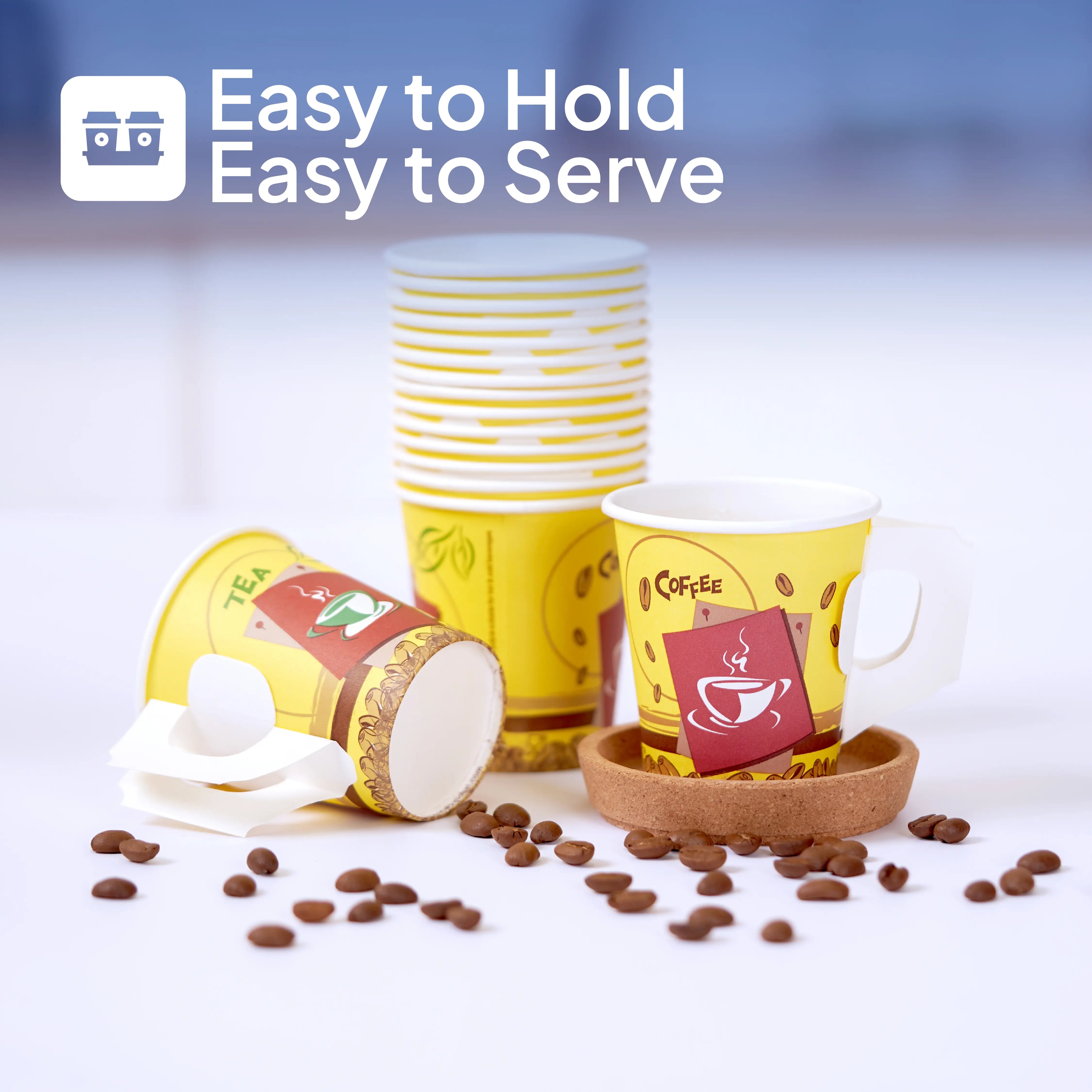 Offer Pack Single Wall Paper Cup With Handle