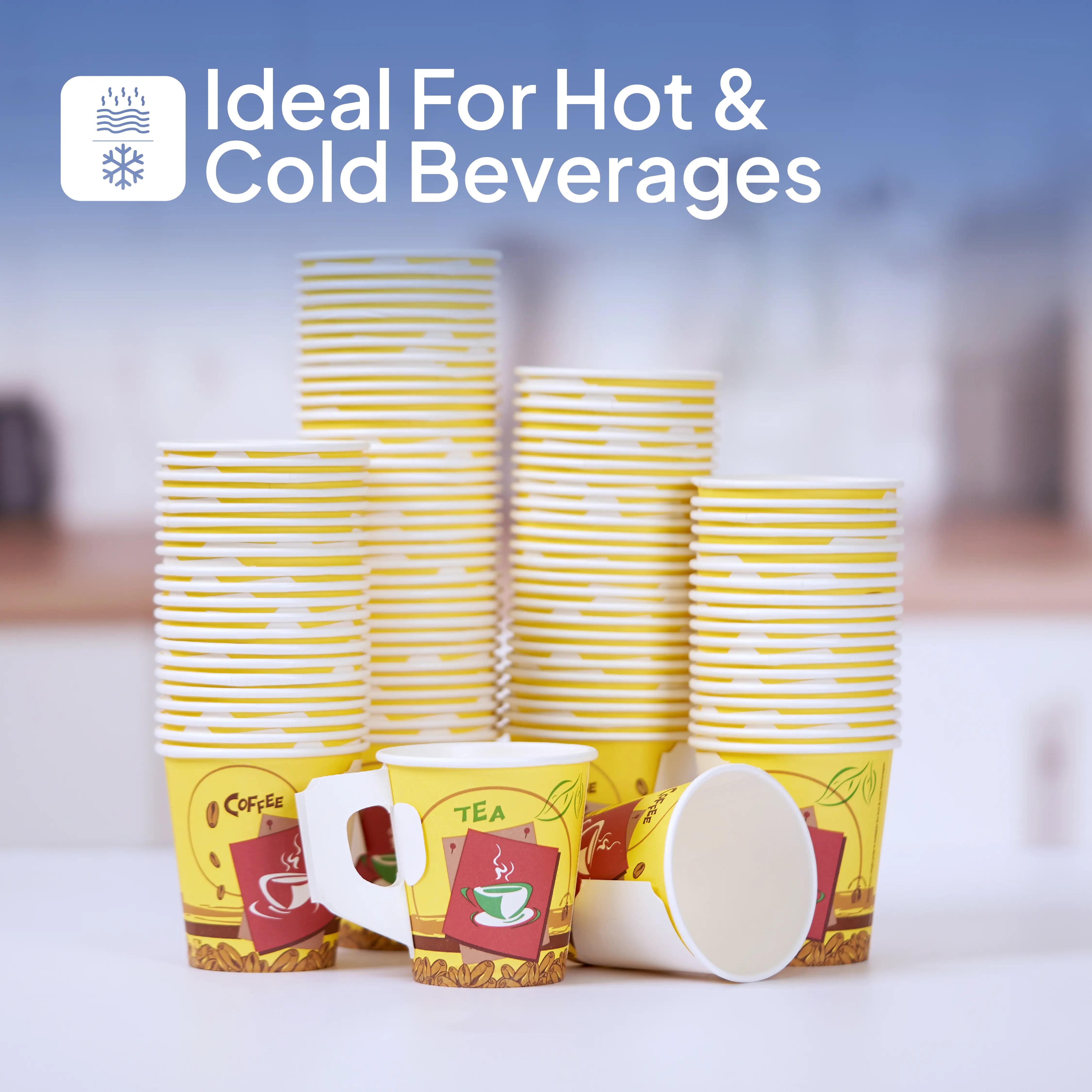 Offer Pack Single Wall Paper Cup With Handle