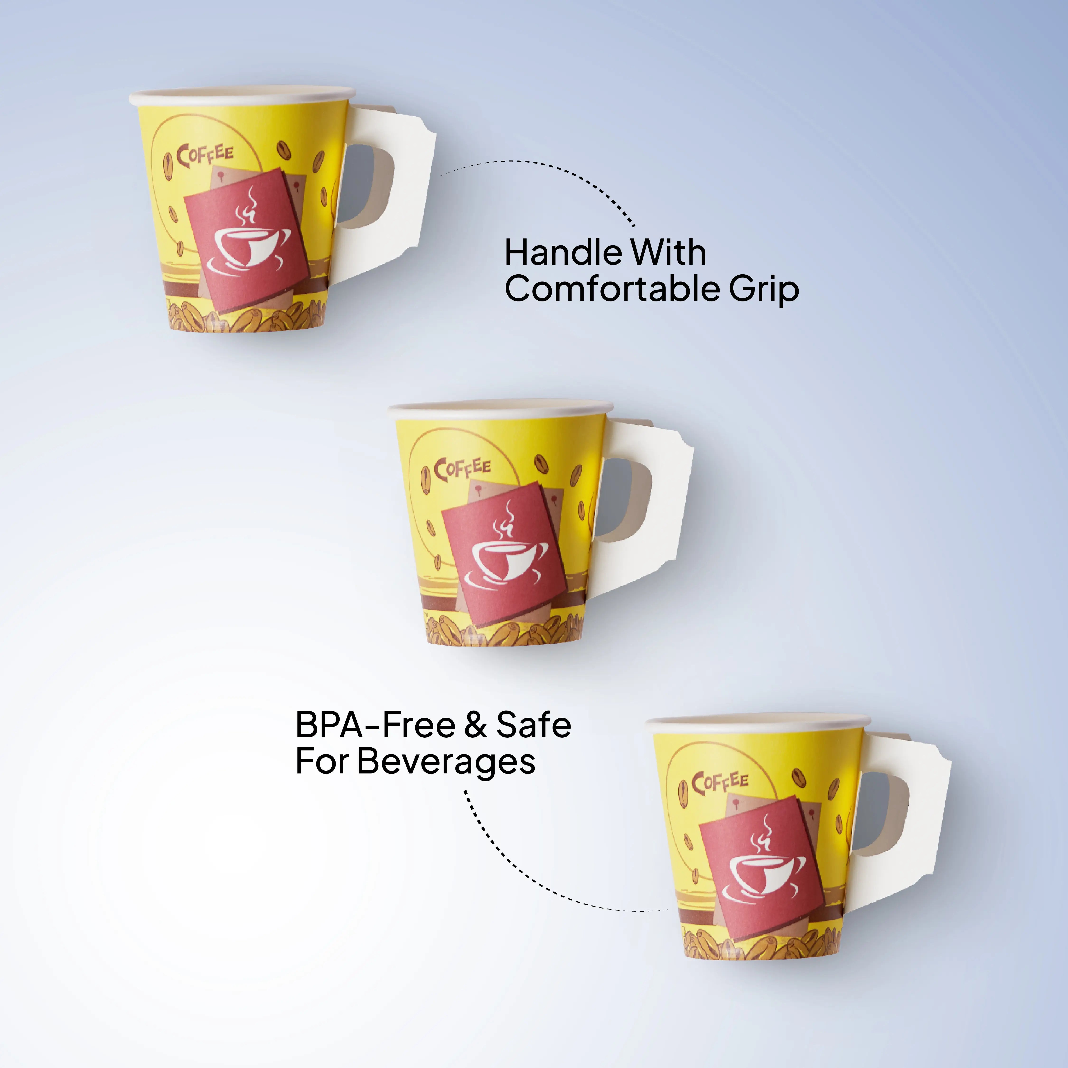 Offer Pack Single Wall Paper Cup With Handle