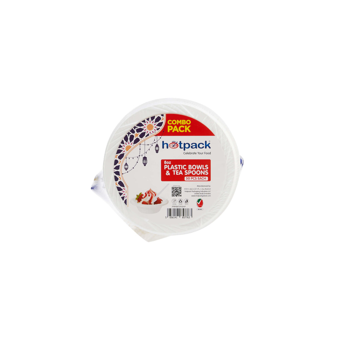 White Plastic Bowls 8 Oz + Disposable Plastic Tea Spoons White Combo Pack - hotpackwebstore.com