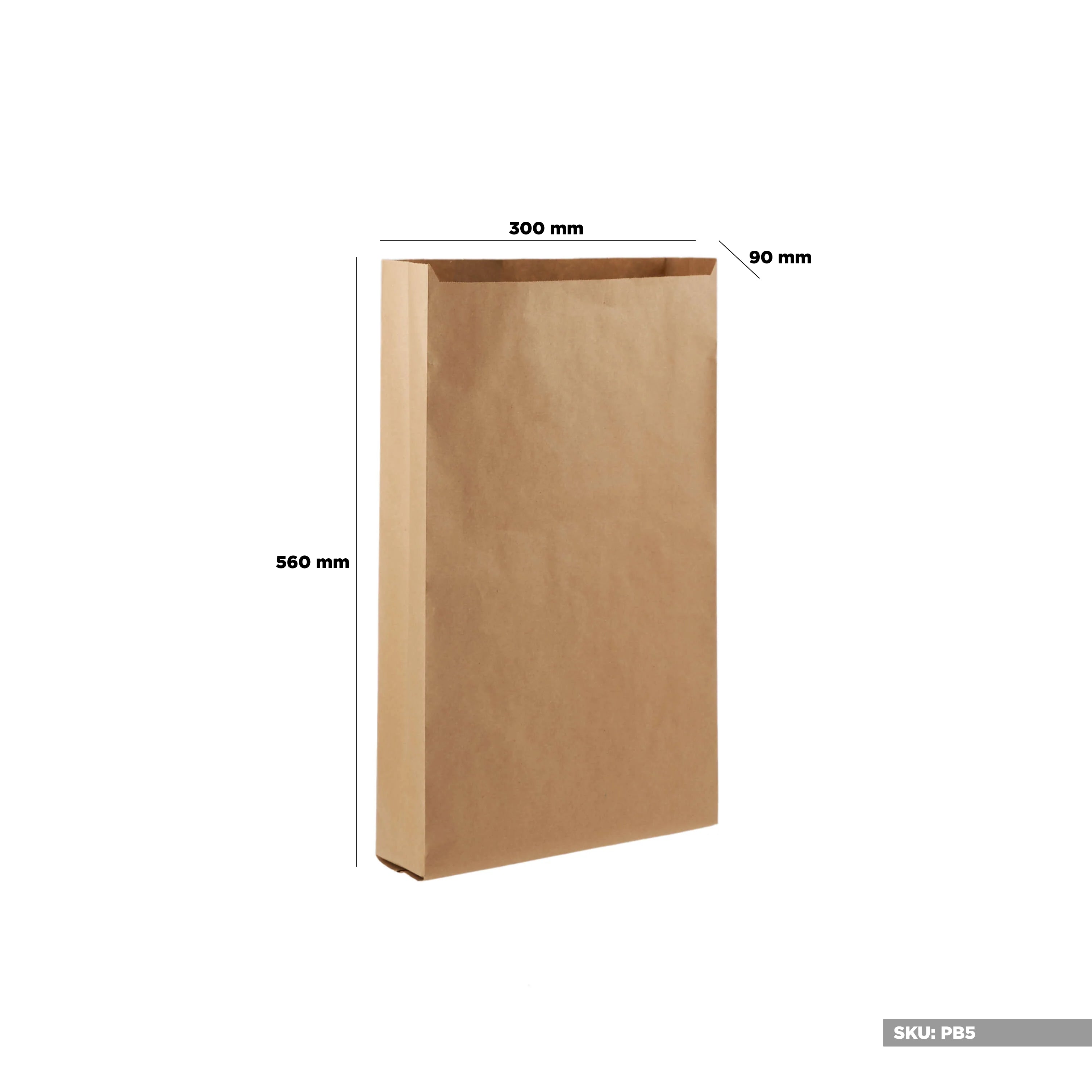 PB5 Brown Pinch or Flat Bottom Kraft Paper Bags - Hotpack Global