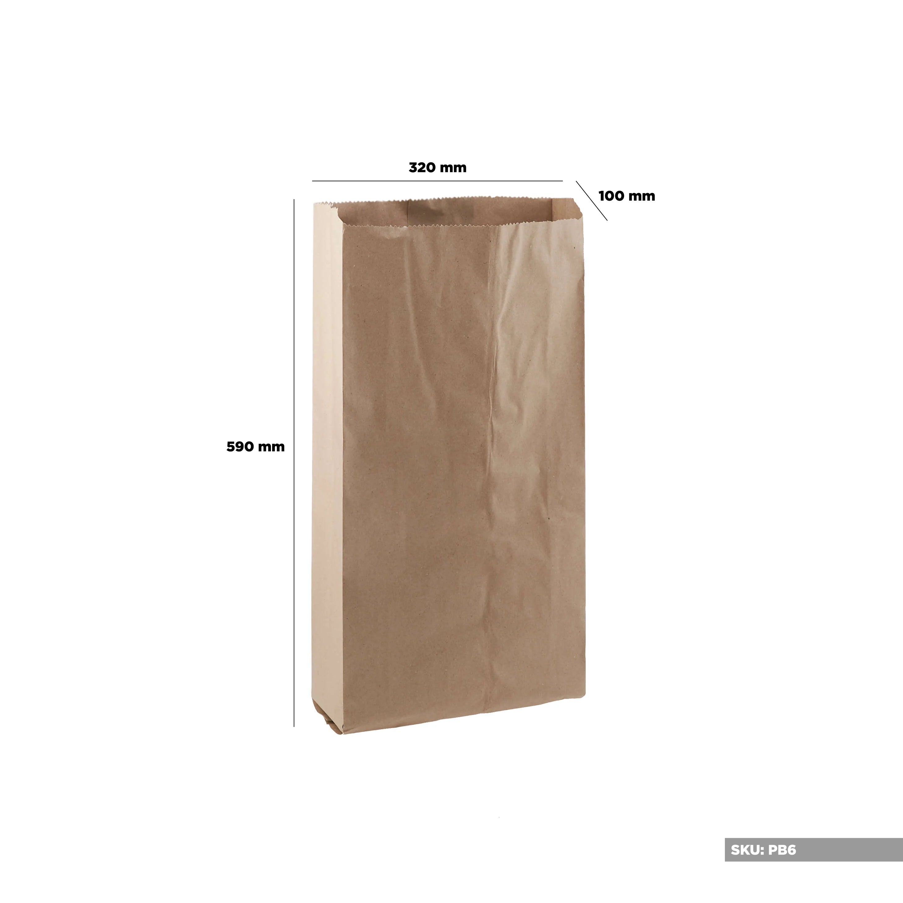 PB6 Brown Pinch or Flat Bottom Kraft Paper Bags - Hotpack Global
