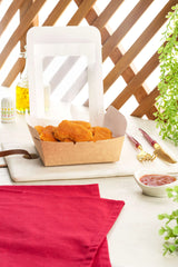 Kraft Box with Wider Window 13 x 13 cm | 250 Pieces - hotpackwebstore.com