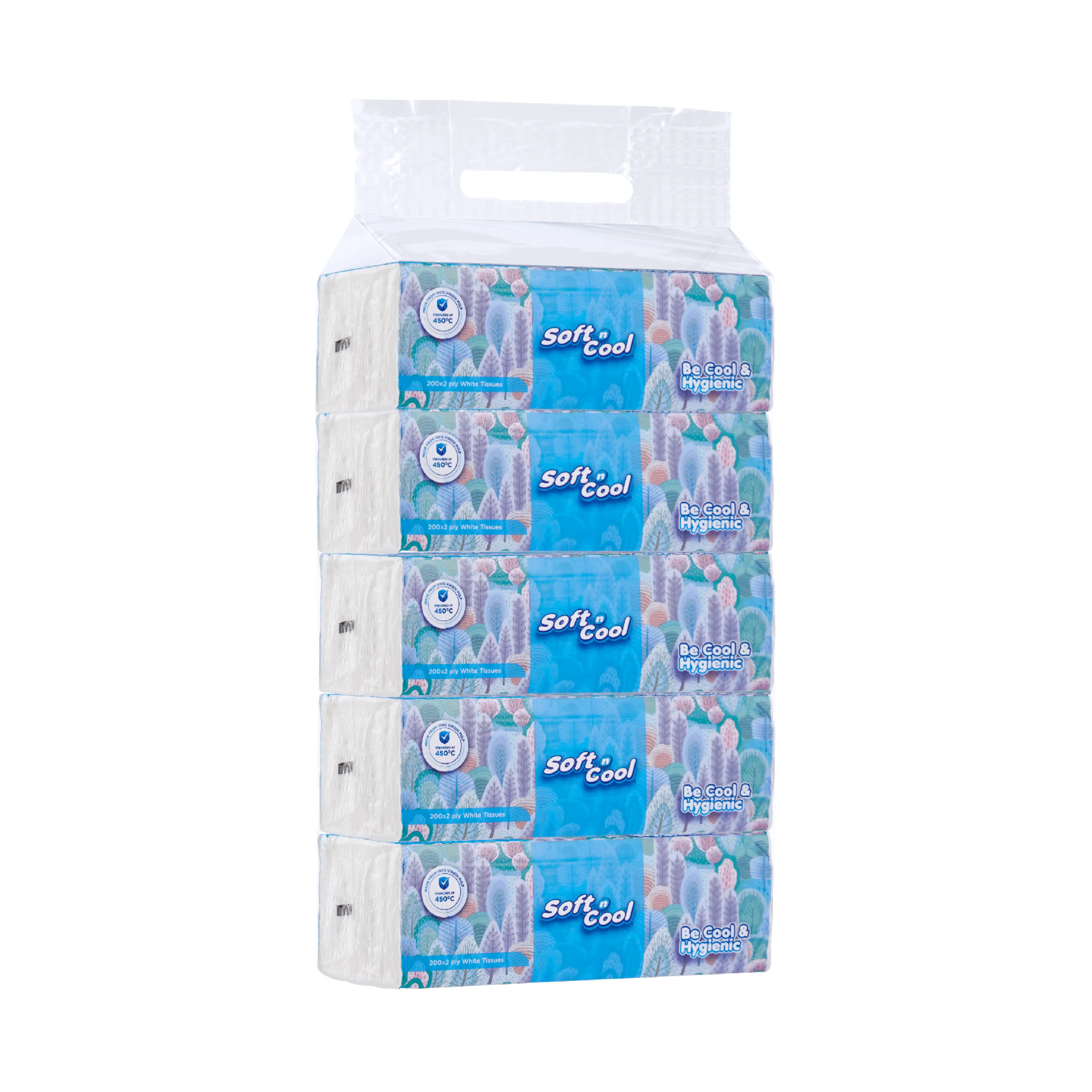 Soft n Cool Facial Tissue Nylon Pack 200 Sheets x 2 ply