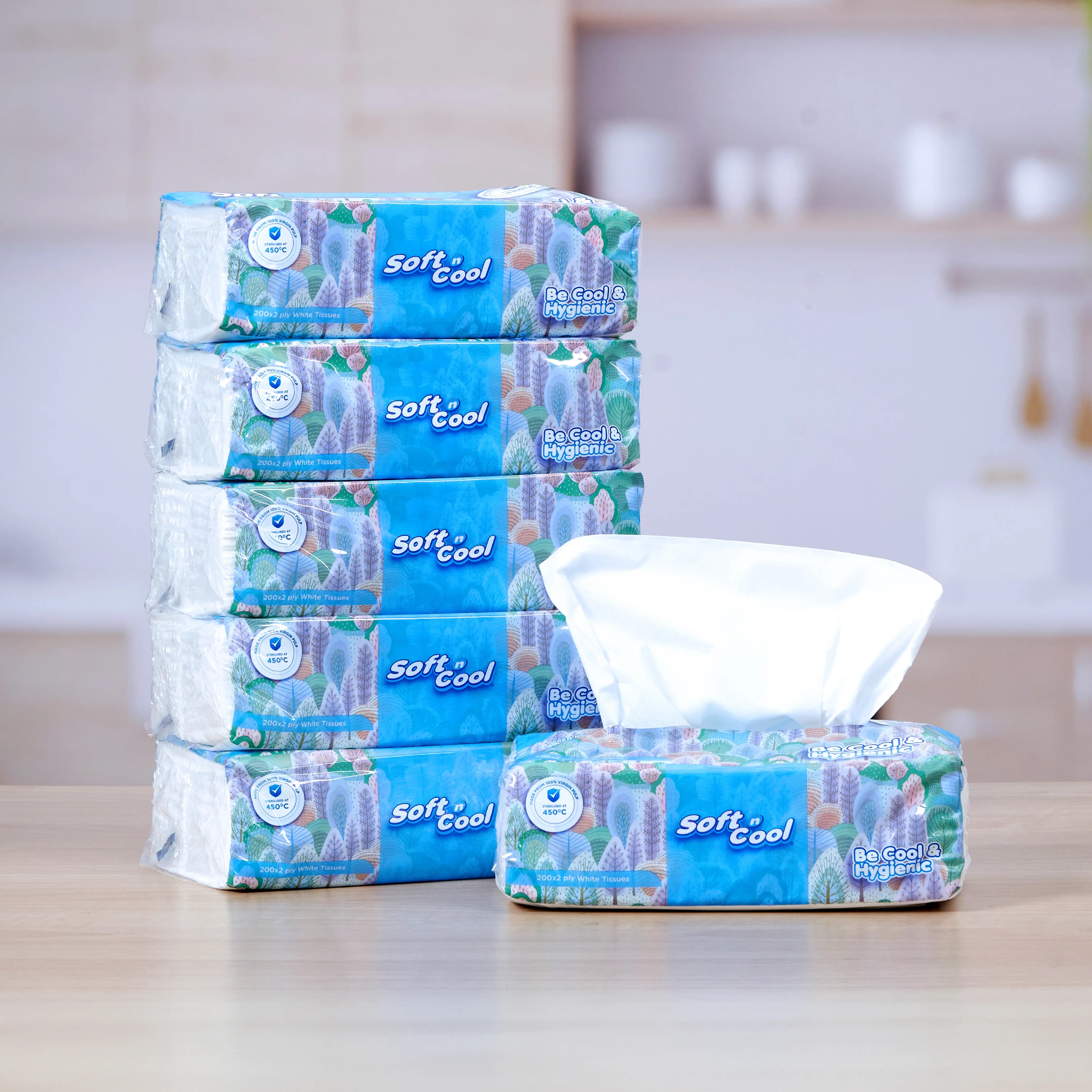 Soft n Cool Facial Tissue Nylon Pack 200 Sheets x 2 ply