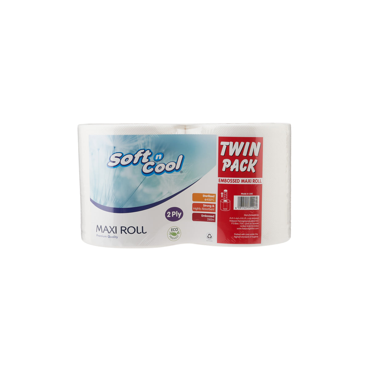 Soft n Cool Maxi Roll Twin Pack 2 Ply - hotpackwebstore.com
