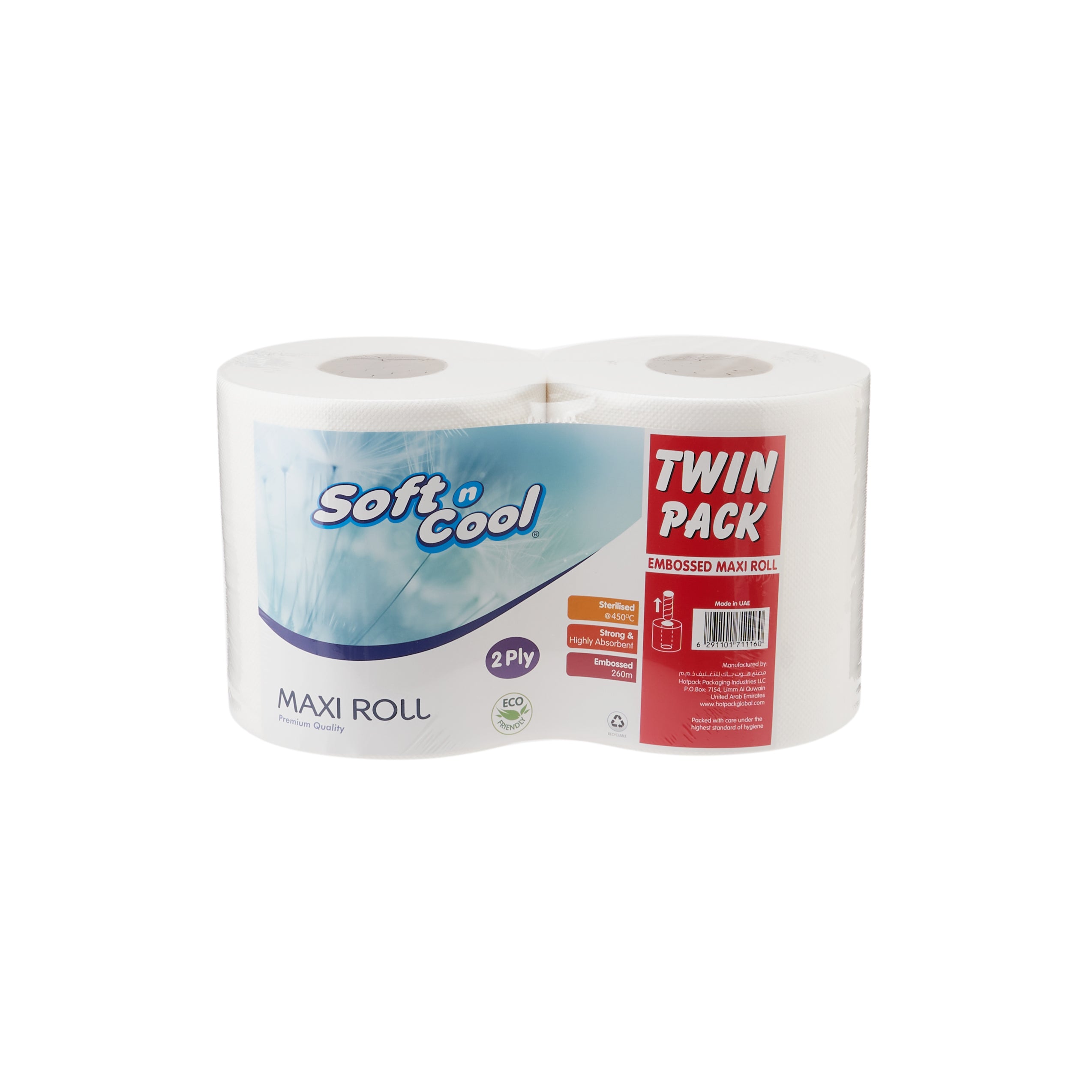 Soft n Cool Maxi Roll Twin Pack 2 Ply - hotpackwebstore.com