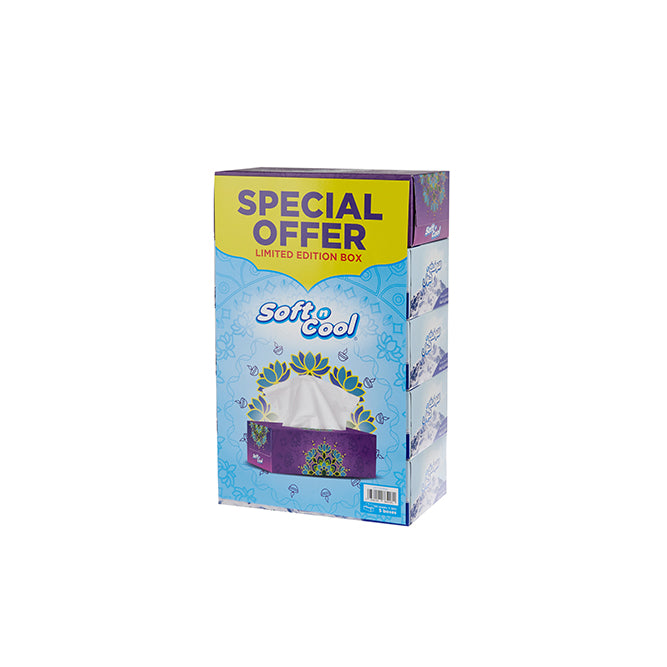 Soft n Cool Facial Tissues  - 130 Sheets x 2 ply 4 Boxes + 1 FREE Diwali Special Edition