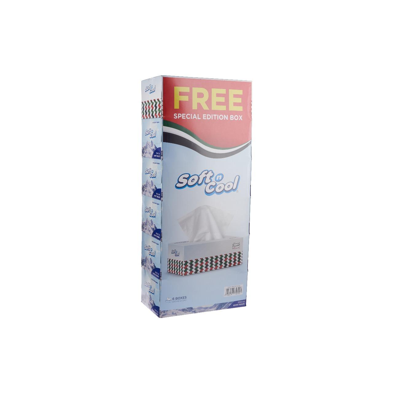 Soft n Cool Facial Tissue 200 Sheets x 2 Ply With Free UAE theme Facial Tissue