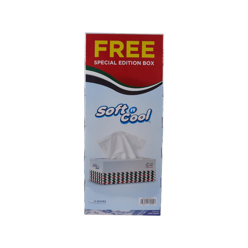 Soft n Cool Facial Tissue 200 Sheets x 2 Ply With Free UAE theme Facial Tissue - hotpackwebstore.com
